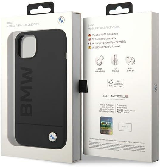 BMW BMHMP14MSLBLBK hülle für 14 Plus 6,7" schwarz/Black hardcase Silicone Signature Logo