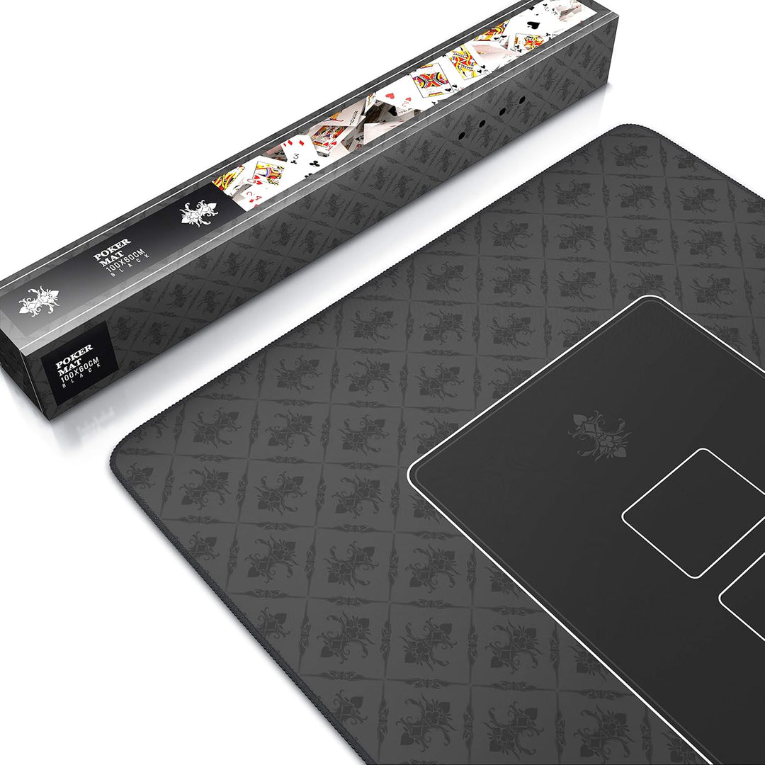 CSL-Computer Profi Pokermatte 1000 x 600 mm | XXL-Format | Pokerteppich Pokertischauflage | Gummiunt