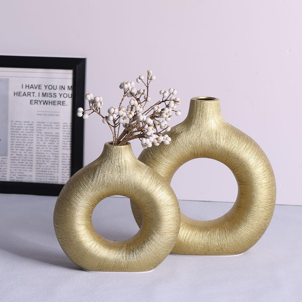 Keramik Donut Vase Set von 2 Stück (A02), A02