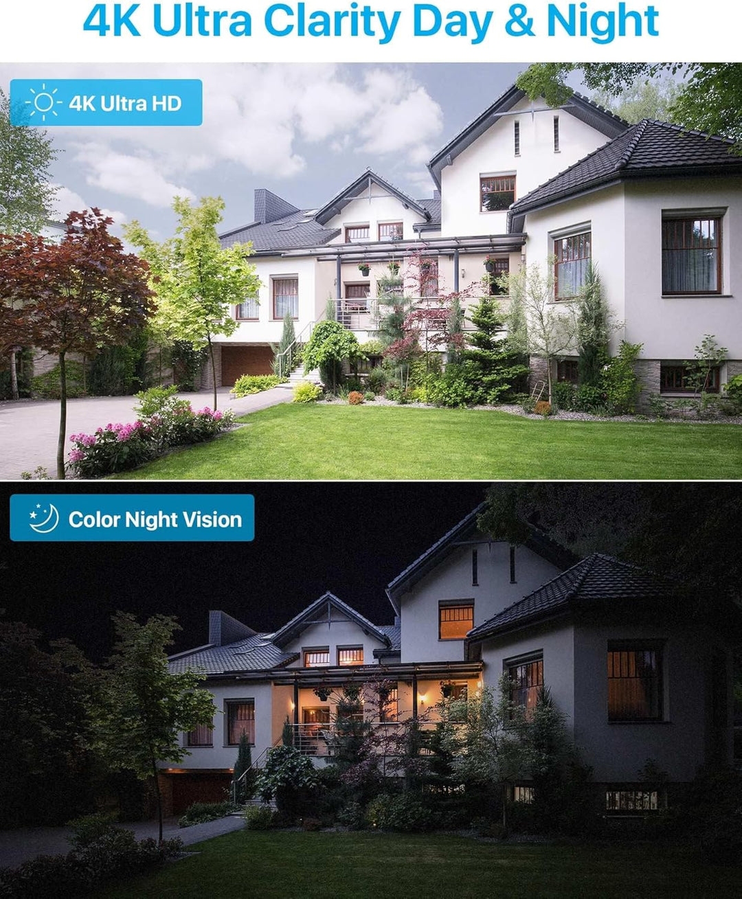 ZOSI 16CH 4K Überwachungskamera Set, Videoüberwachung mit 12X 4K PoE IP Kamera und 4K 4TB HDD NVR, 2