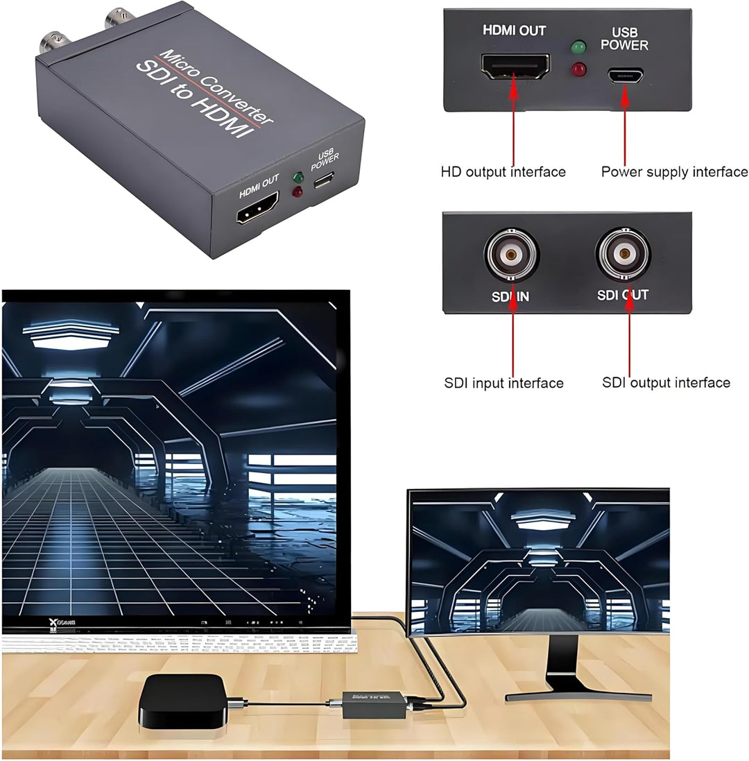 Queen.Y Micro-Konverter SDI auf HDMI Wandler 3G SDI HD SDI auf HDMI Adapter 1080P Schnelle Signalübe