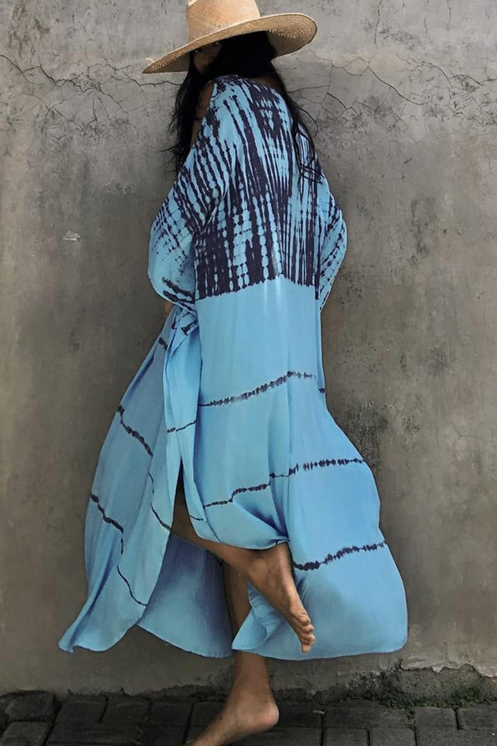 YouKD Sommer Long Kaftan Bohemian Loungewear Strandbadeanzug Aufdecken Maxikleid für Damen Einheitsg