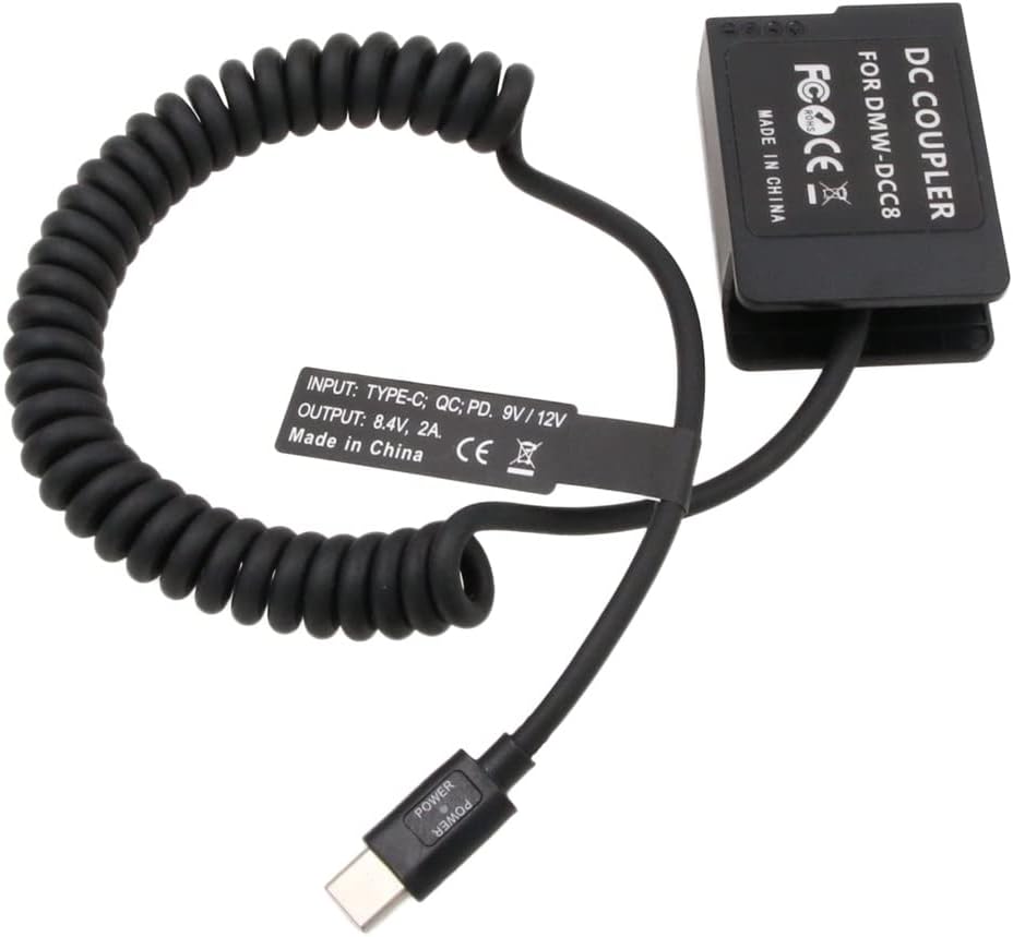 HangTon Power Bank QC PD 9V USB-C Dummy Akku für Panasonic G5 G7 G80 G99 FZ2500 FZ300 Sigma FP Kamer