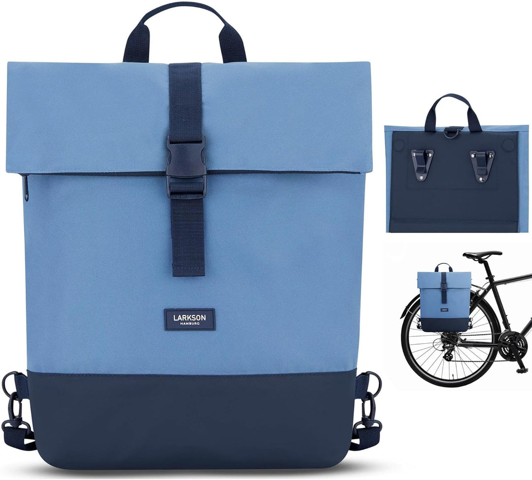 LARKSON Fahrradtaschen für Gepäckträger Damen & Herren Blau - Tammo Bike - 2 in 1 Fahrrad Tasche Ruc