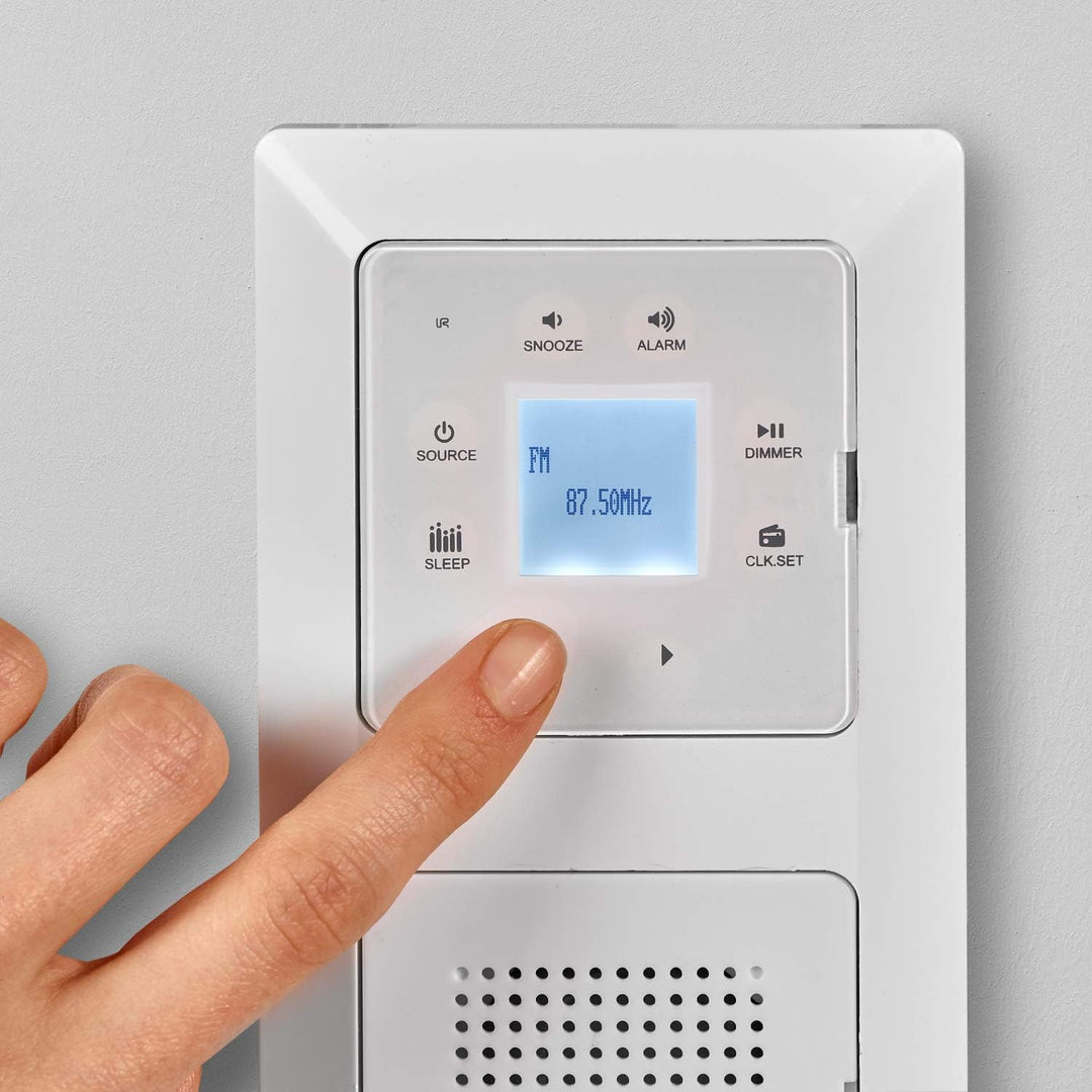UNITEC Unterputz Radio mit Touchfunktion und Bluetooth, weiss, senkrecht und waagerecht
