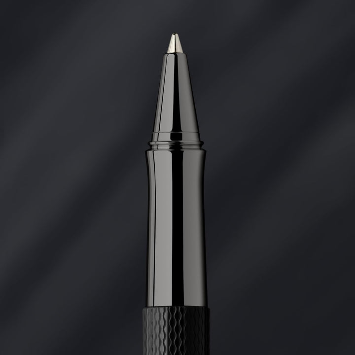 Faber-Castell von Faber Castell Tintenroller aus der Guilloche Black Kollektion, Schaft aus Edelharz