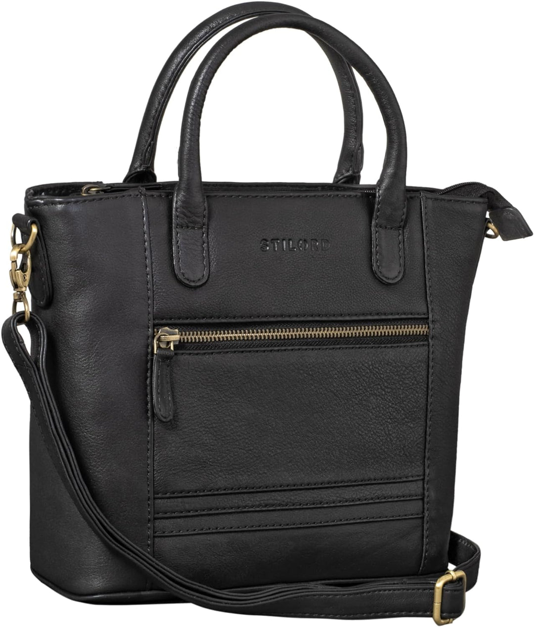 STILORD 'Meghan' Leder Handtasche Damen Umhängetasche Klein Ledertasche für Frauen zum Umhängen und