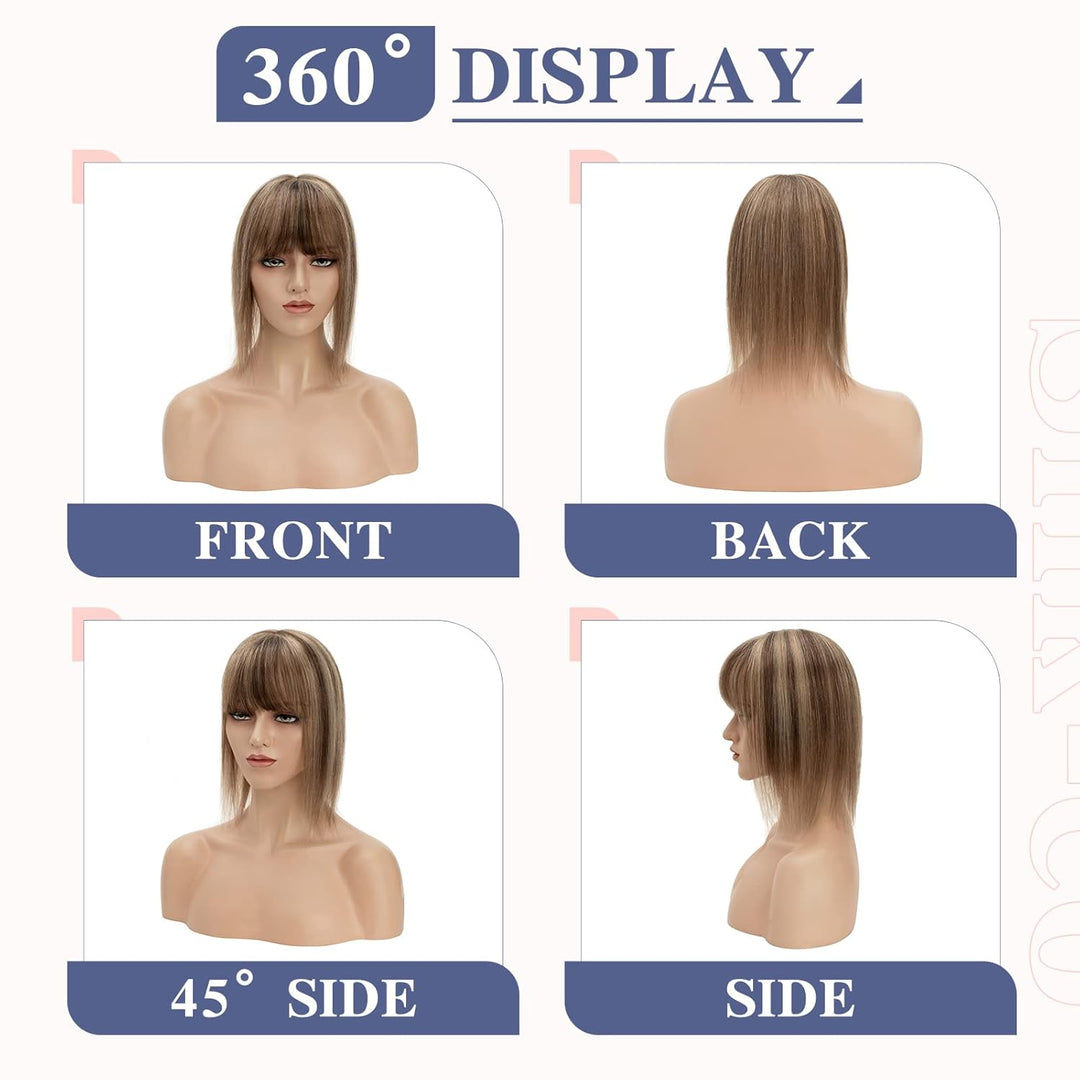 Silk-co Clip in Extension Echthaar Topeer Echthaar Haarteile Echthaar Toupet Haarverlängerung mit Fr