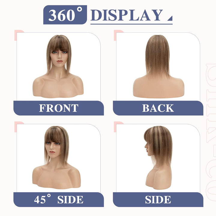 Silk-co Clip in Extension Echthaar Topeer Echthaar Haarteile Echthaar Toupet Haarverlängerung mit Fr