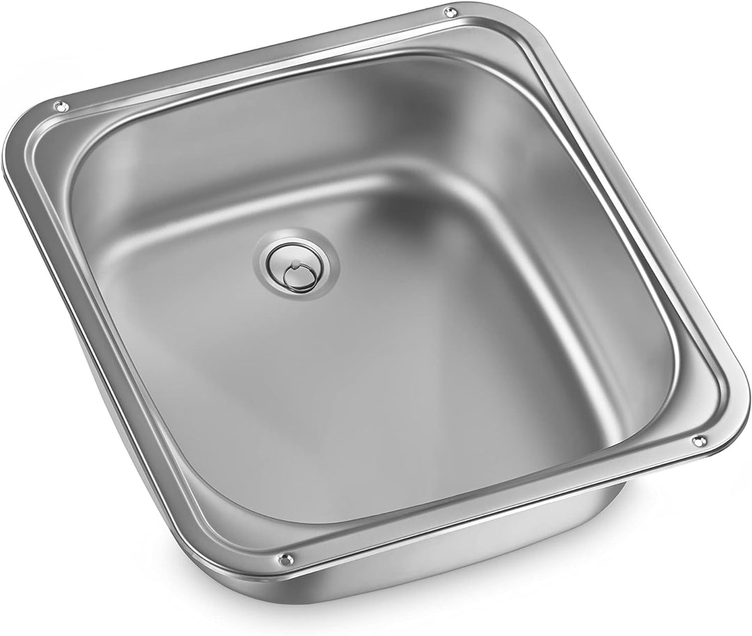 DOMETIC VA 910 eckige Spüle, 370 x 370 mm, Waschbecken, Edelstahl für Wohnwagen, Boot, Caravan und W