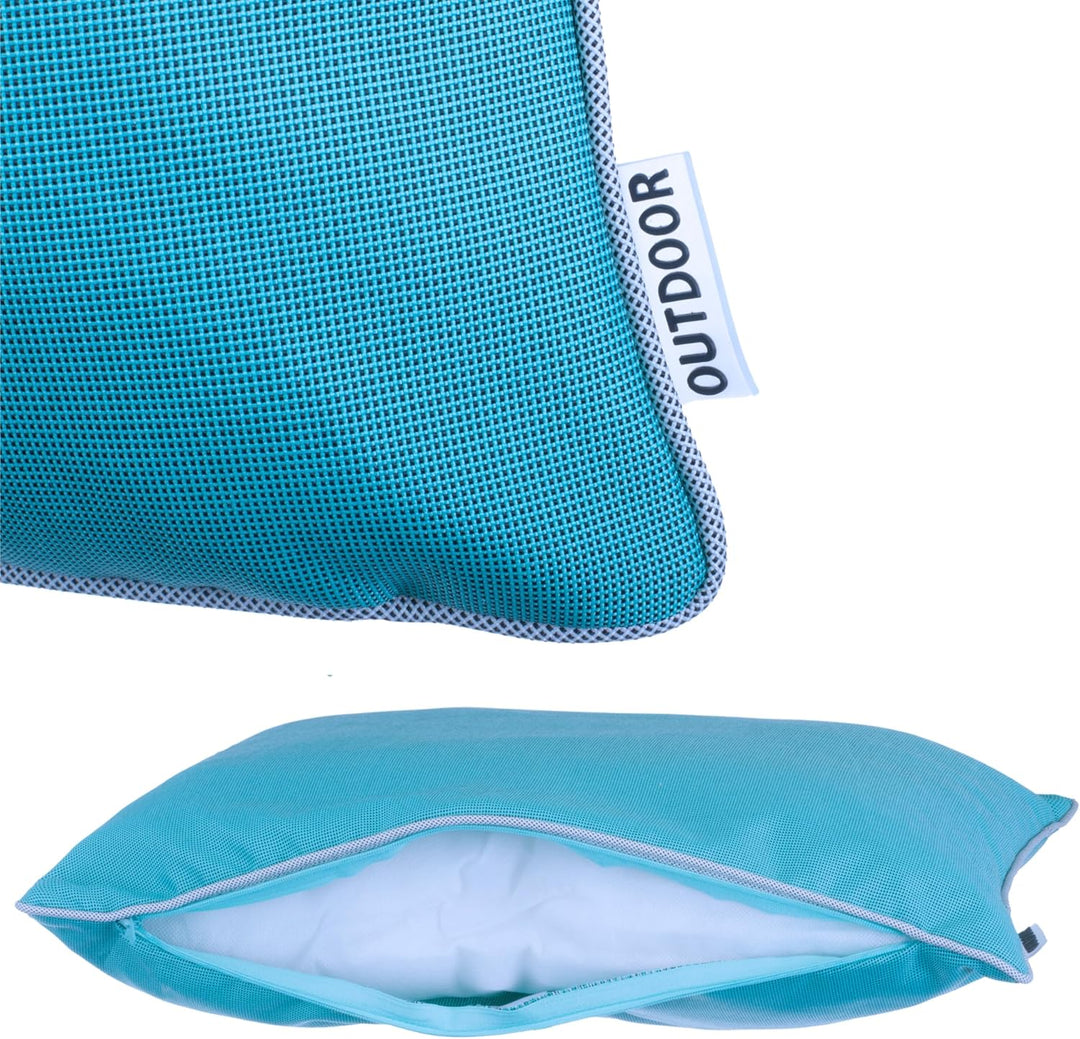 Brandsseller Outdoor Garten Kissen Dekokissen mit Paspel - Garngefärbt Uni Schmutz- und Wasserabweis