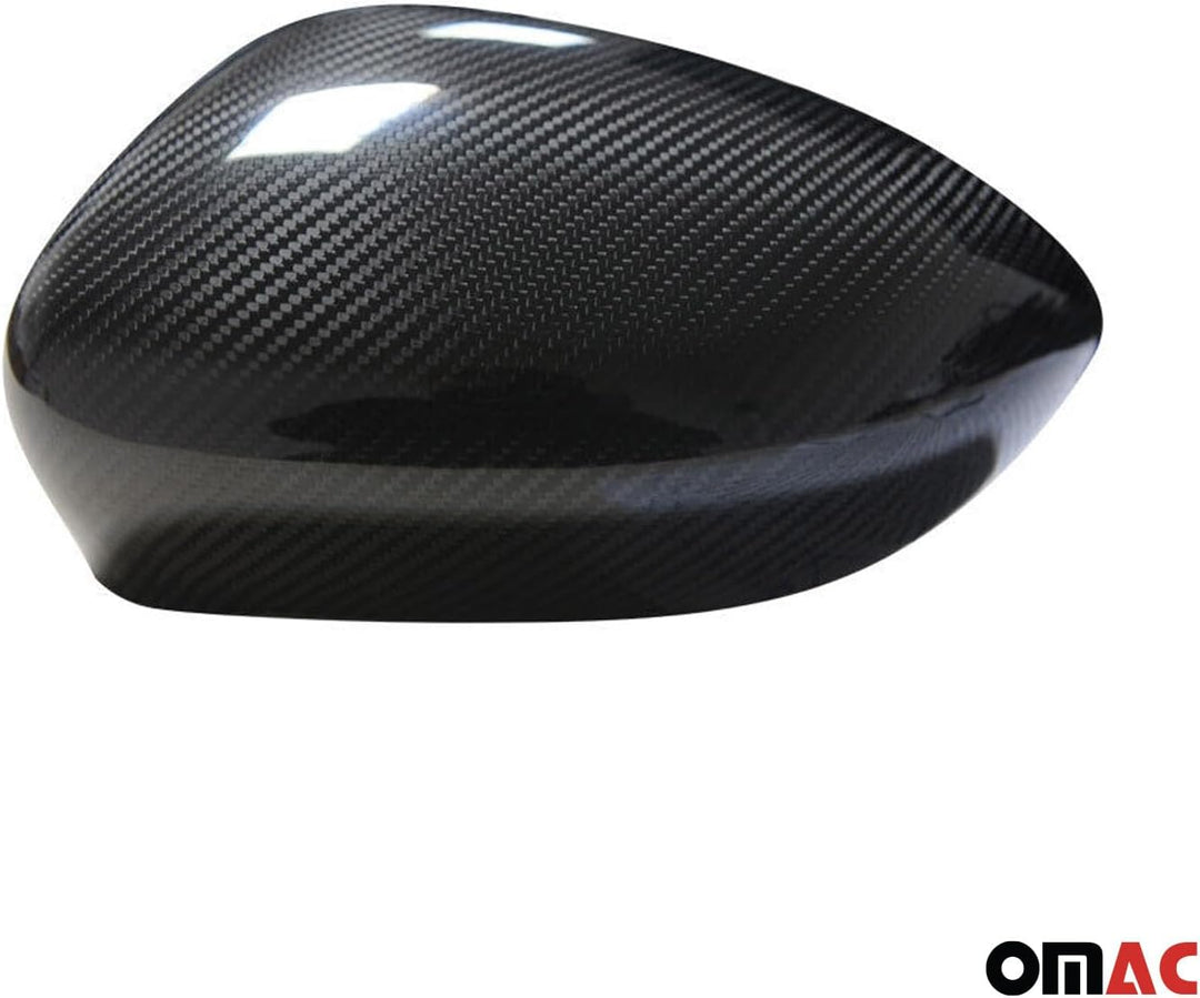 Spiegelkappen Kompatibel mit Fiat 500 2007-2023 Spiegel Blenden Schutz Echt Carbon 2tlg