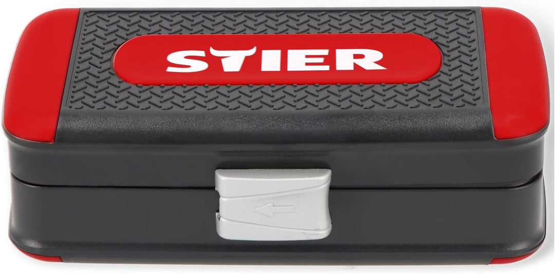 STIER Steckschlüssel- und Bit-Satz, 38-teilig, Umschaltknarre 1/4 Zoll, Sechskant-Steckschlüsseleins