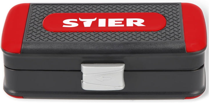 STIER Steckschlüssel- und Bit-Satz, 38-teilig, Umschaltknarre 1/4 Zoll, Sechskant-Steckschlüsseleins