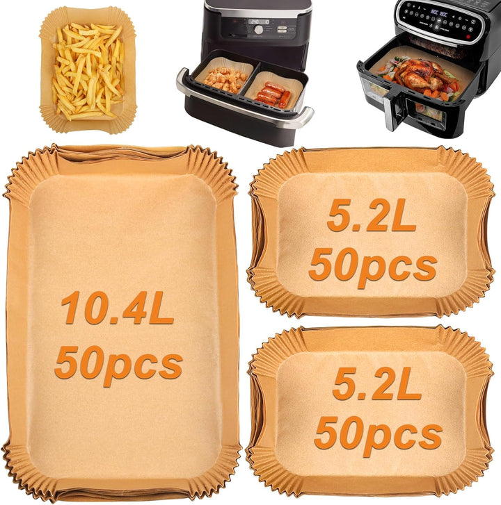 GINOYA Backpapier für Ninja Foodi Flexdrawer 10,4 l Heissluftfritteuse AF500EU, Fritteusen Zubehör f