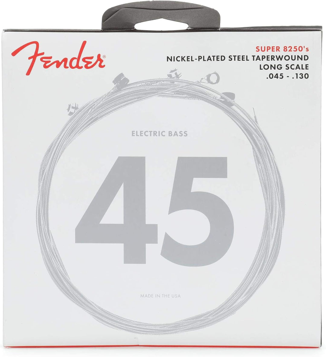 Fender 8250 Basssaiten, vernickelter Stahl, konisch gewickelt, lange Skala, Stärke 8250-5M .045-.130