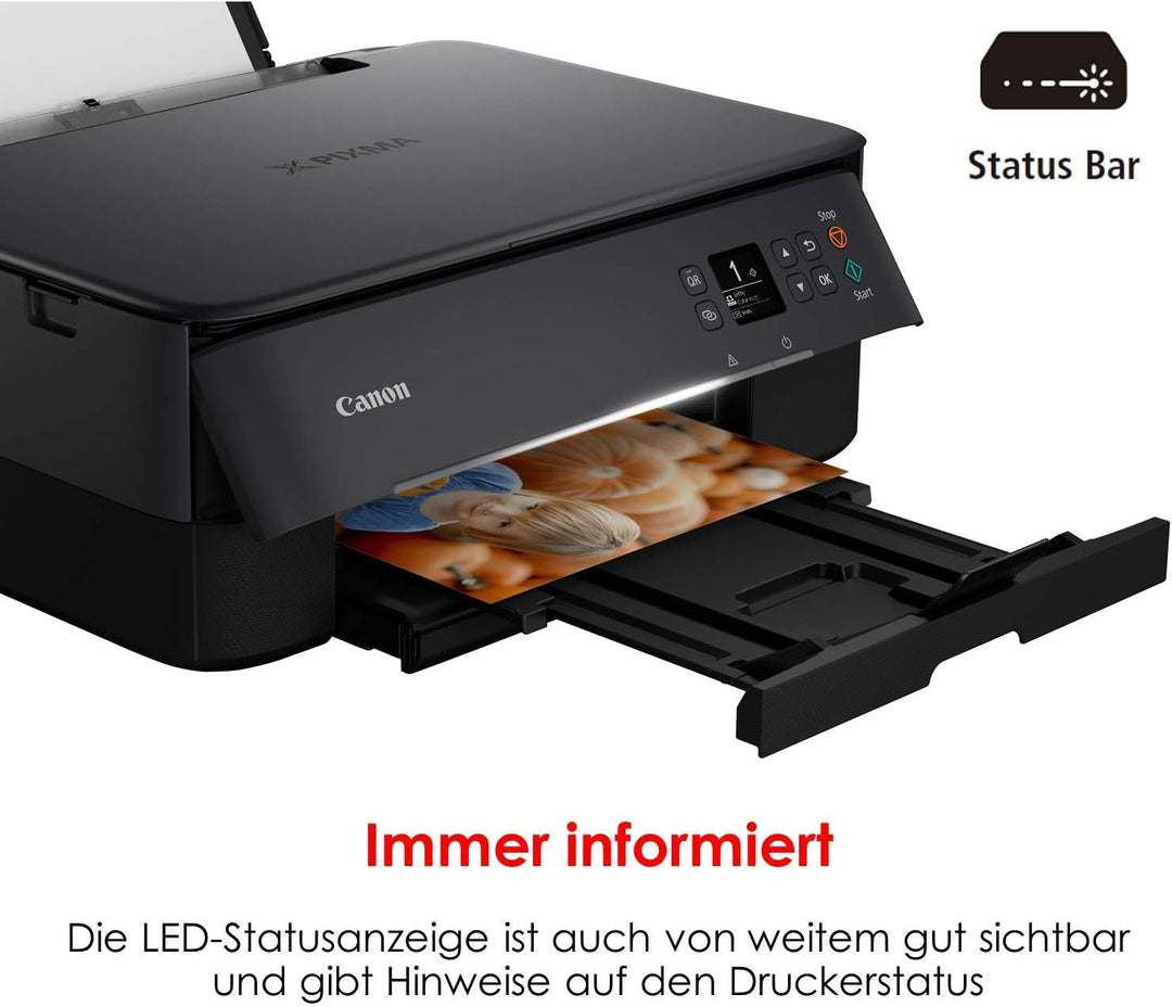 Canon PIXMA TS5350 Drucker Farbtintenstrahl Multifunktionsgerät DIN A4 (Scanner, Kopierer, OLED, 4.8