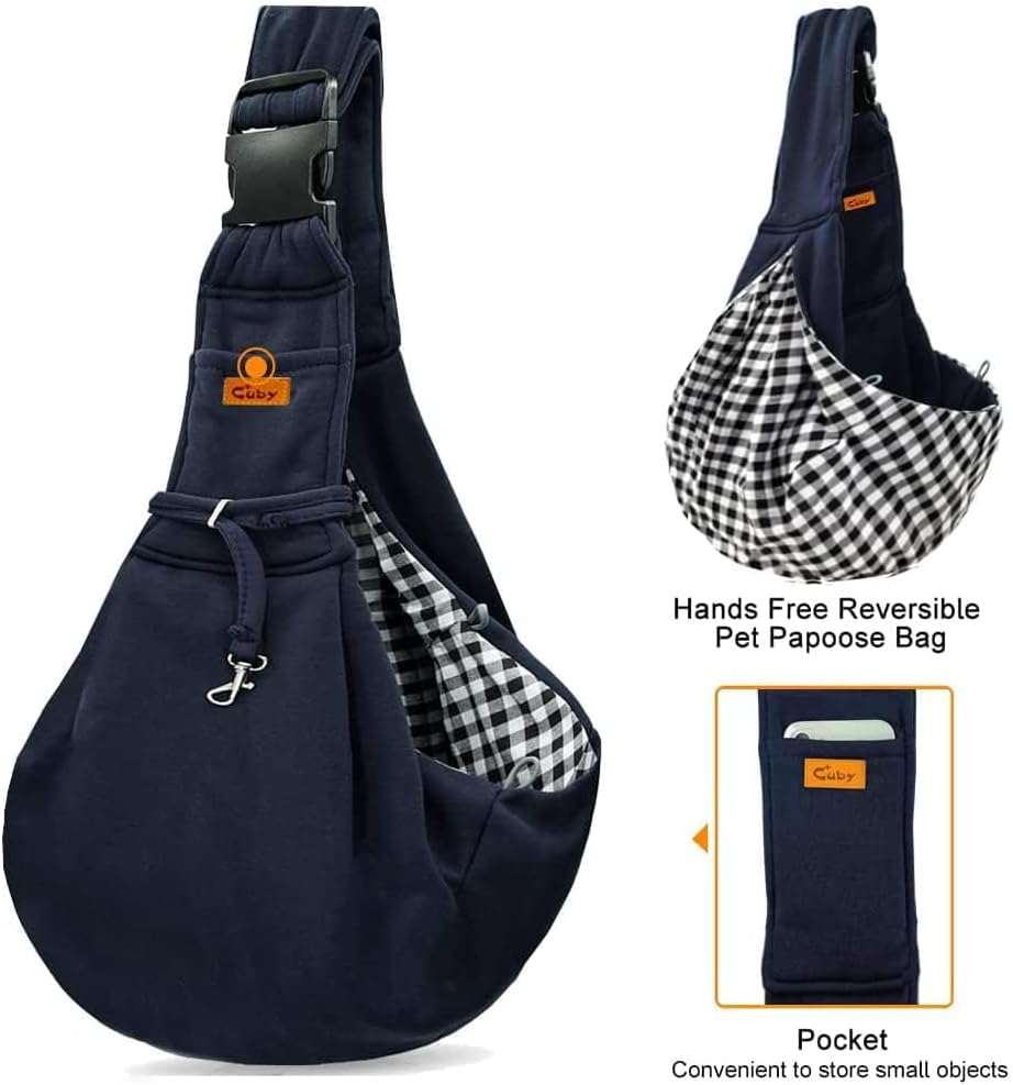 CUBY Hundetragetasche, Sommer Hund Tragetasche, Atmungsaktiv und verstellbar Haustier-Schlinge Trage
