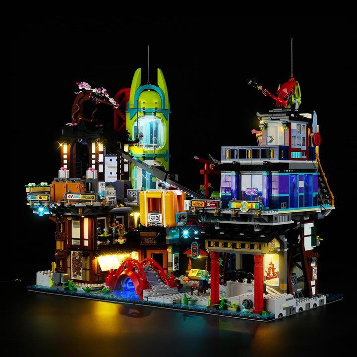 cooldac LED Licht Set für Lego 71799 Ninjago City Markets, Fernbedienung Licht Set Kompatibel mit Le