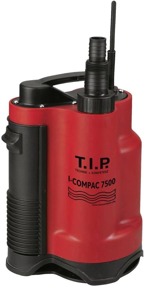 T.I.P. I-Compac 7500 Drainage-Tauchpumpe, Kunststoff, Rot 18 x 13 x 30 cm