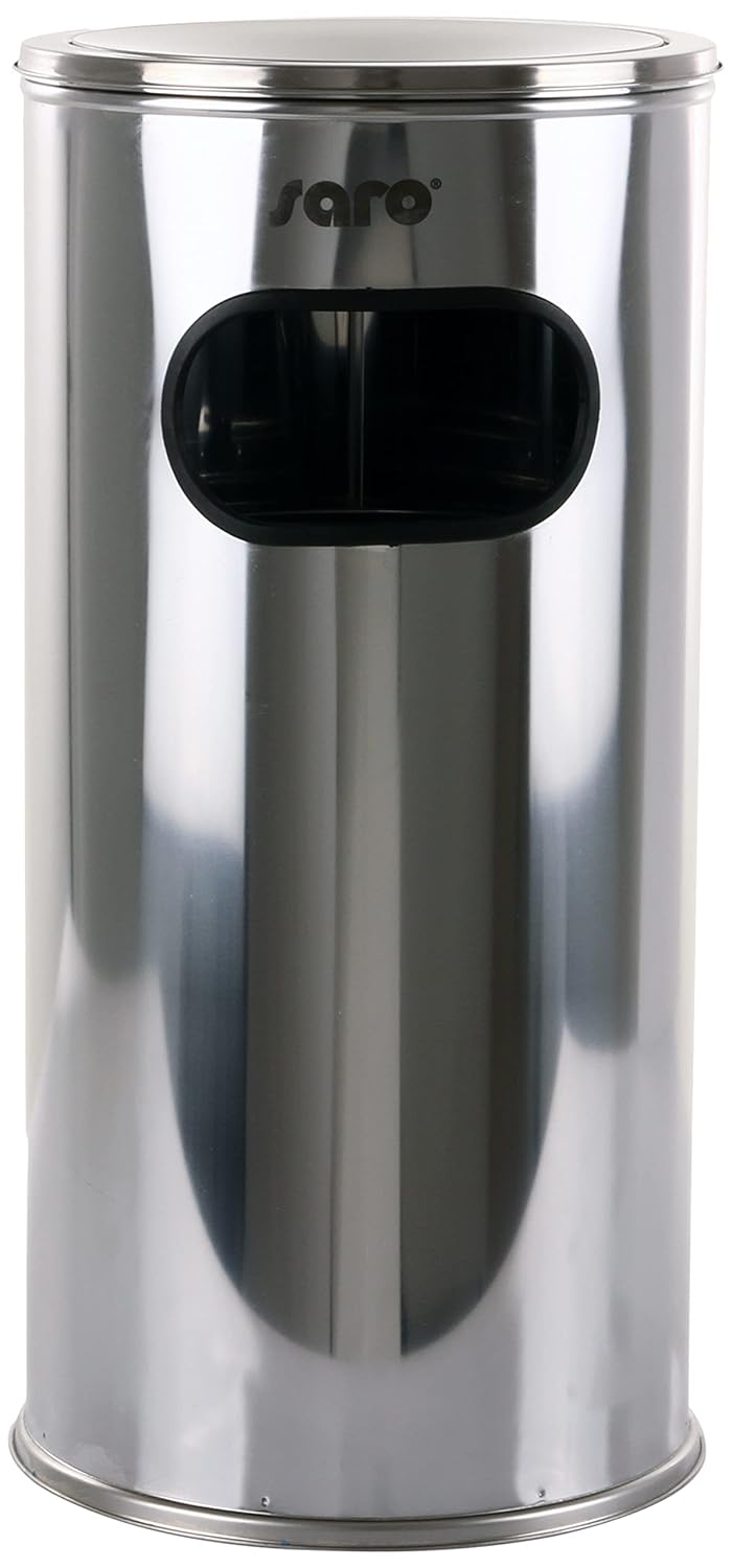 Saro REMCO Abfalleimer/Standascher, Edelstahl, Silber, 30 x 30 x 62 cm