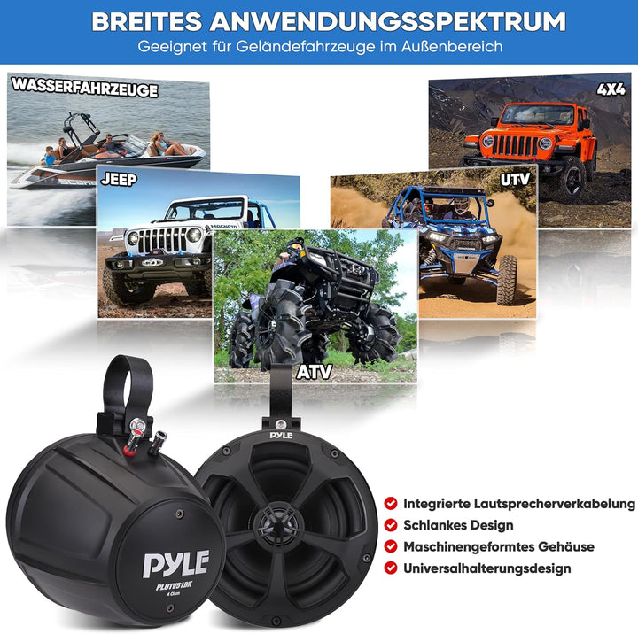PYLE 2-Way Dual Waterproof Off-Road Speakers - 5.25 Inch 1000W Marine Grade Wake Tower Speakers Syst