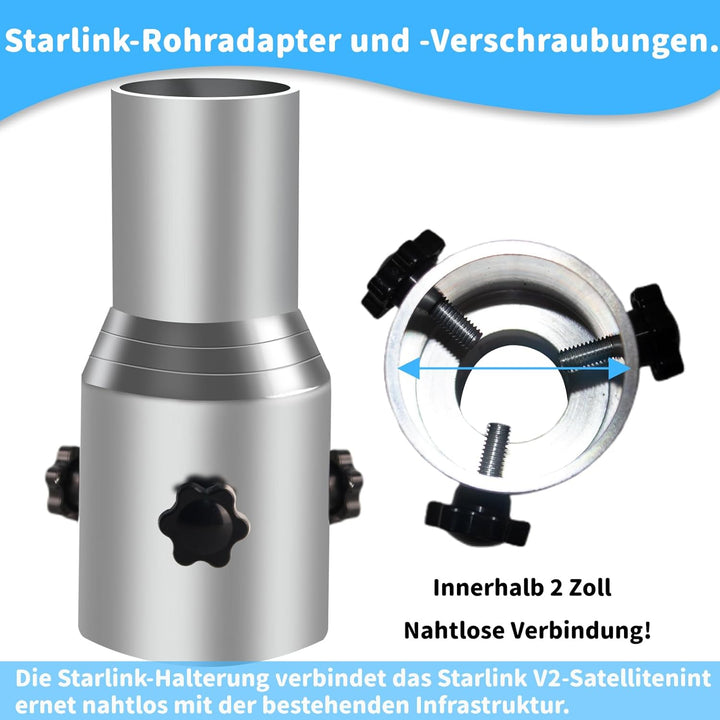 Starlink Halterung, Starlink Rohradapter: Passend für Rohrdurchmesser innerhalb von 2 Zoll und Starl