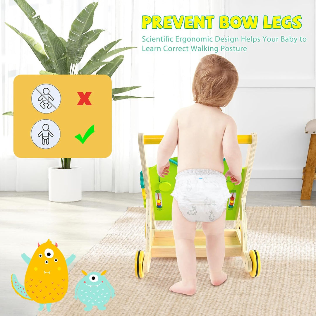 Arkyomi lauflernwagen holz baby lauflernhilfe kippsicher laufwagen motorik lernlaufwagen ab 6 monate