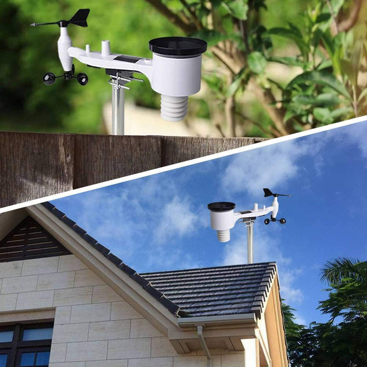 Ecowitt Wi-Fi Wetterstation Array, 7 in 1 Garten Drahtloser Solar-Wetter-Aussensensor WS69 + 3 in 1