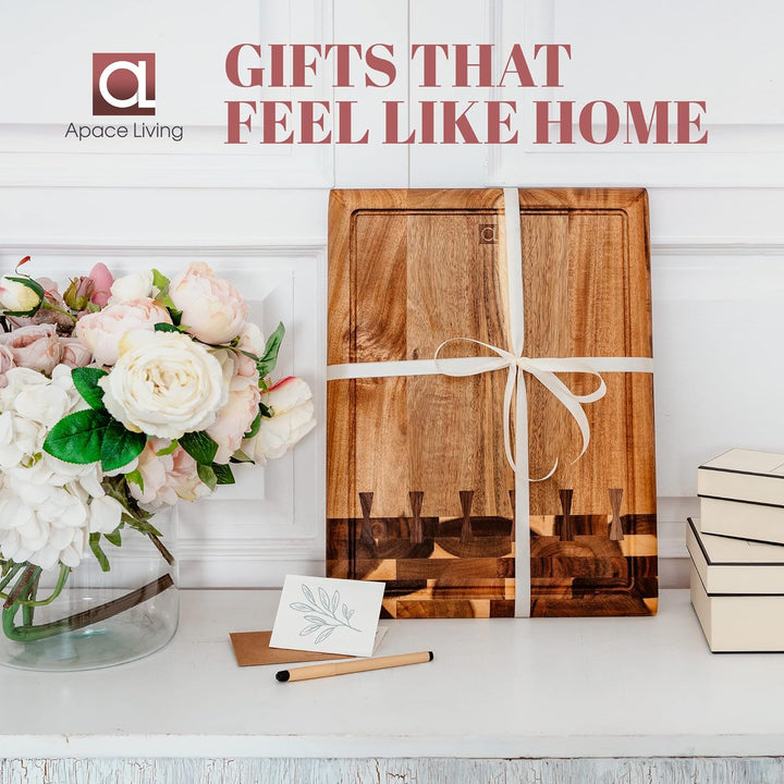 Collage Acacia Wood Cutting Board for Kitchen and Home - Large Butcher Block Chopping Board, Sustain