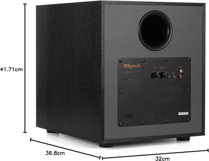 Klipsch R-100SW Subwoofer, Schwarz Single, Single