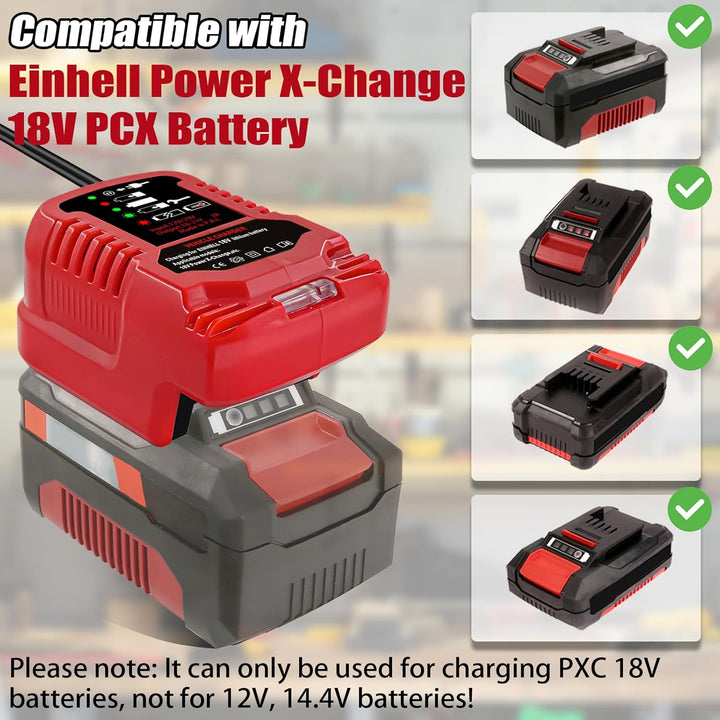 Schnellladegerät Ersatz für EINhell 18V Ladestation mit LED-Anzeige Kompatibel mit Einhell Power X-C