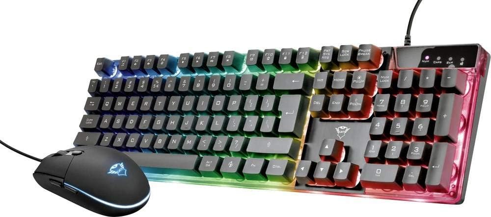 Trust GXT 838 Azor Gaming Tastatur und Maus Set (QWERTZ- Deutsches Tastaturlayout, LED beleuchtung,