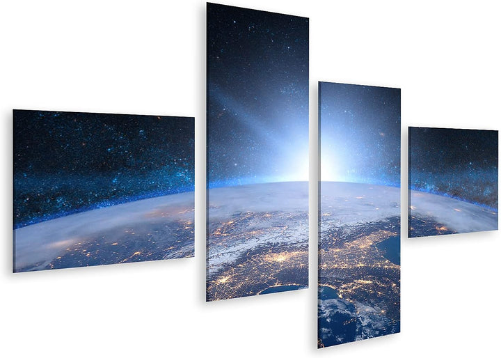 islandburner Bild auf Leinwand Erde Raum Blauer Sonnenaufgang Bilder Wandbilder Poster Leinwand 150x