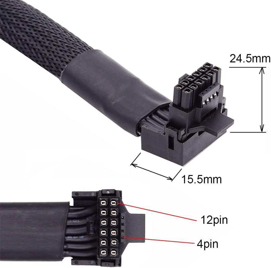 cablecc 12VHPWR ATX3.0 PCI-E 5.0 Power Modular Kabel Stecker zur weiblichen Verlängerung nach Oben a