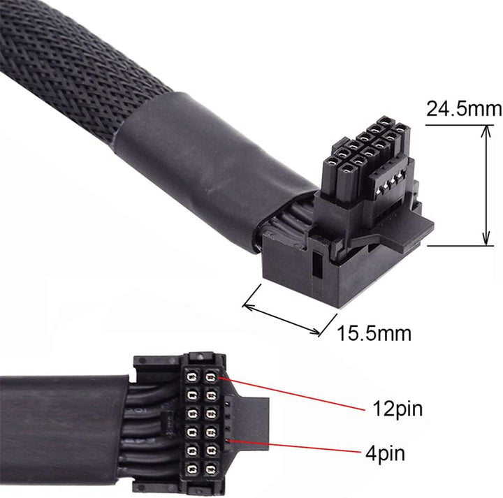cablecc 12VHPWR ATX3.0 PCI-E 5.0 Power Modular Kabel Stecker zur weiblichen Verlängerung nach Oben a