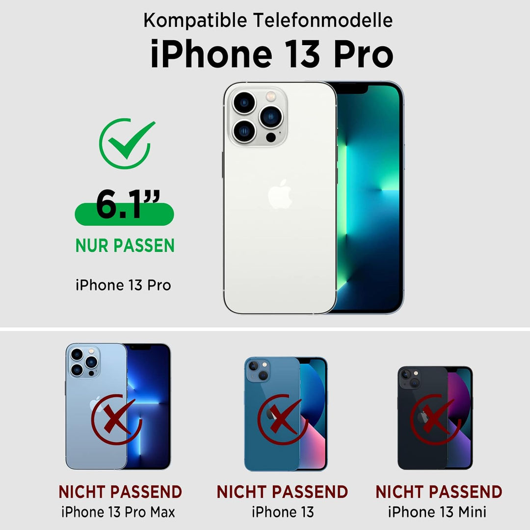 Beeasy für iPhone 13 Pro Wasserdicht Outdoor Hülle (6,1"), Stossfest Panzerhülle Militär 360 Grad Sc