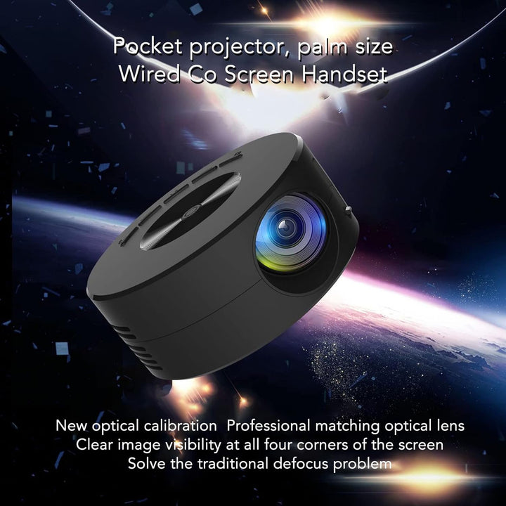 PUSOKEI Mini-Projektor, Multifunktions-TFT-LCD-Telefon mit Gleichem Bildschirm, Tragbarer Filmprojek