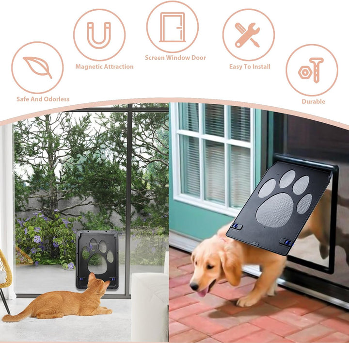 Katzenklappe Hundeklappe für Innentür Aussentür Türen Fenster Fliegengitter Hundeklappen mit Magnet