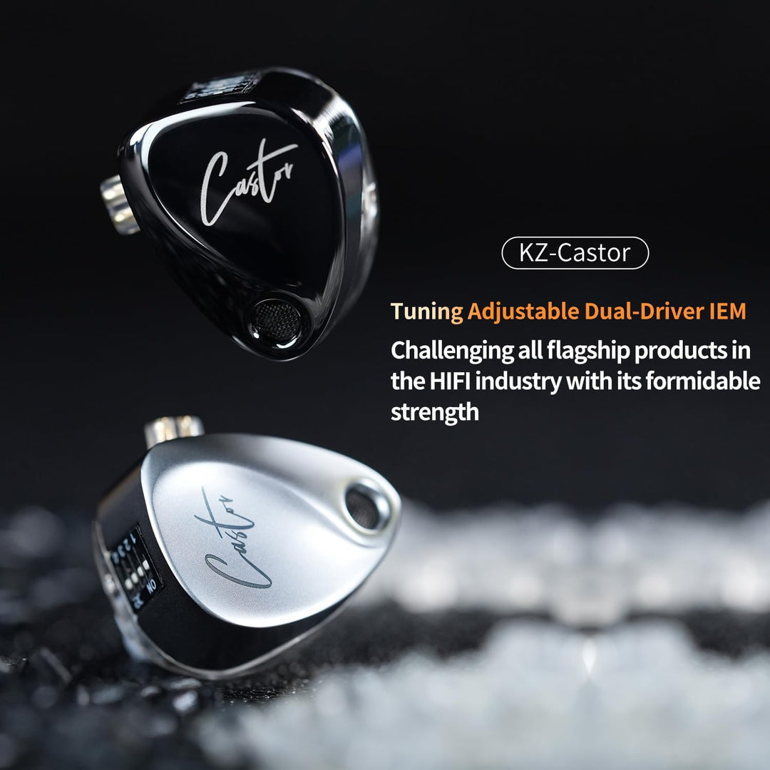 EZ EAR KZ Castor In-Ear-Kopfhörer, Tuning, verstellbar, Dual-Treiber, IEM-Ohrhörer, HiFi-Kopfhörer,