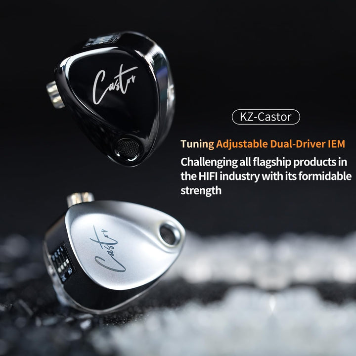 EZ EAR KZ Castor In-Ear-Kopfhörer, Tuning, verstellbar, Dual-Treiber, IEM-Ohrhörer, HiFi-Kopfhörer,