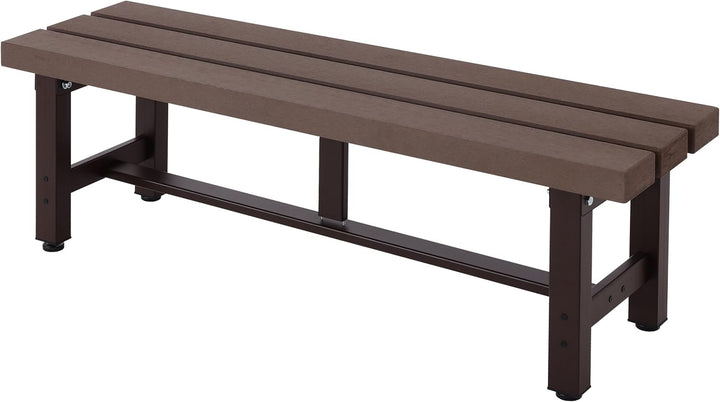 Mendler Alu Gartenbank HWC-K60, Bank Parkbank Sitzbank Balkonbank, wetterfest WPC 120cm, braun
