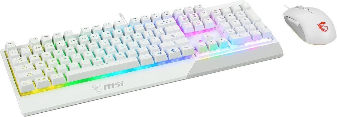 MSI Vigor GK30 Combo White DE GK30 Gaming Tastatur und GM11 Gaming Maus (kabelgebunden, Plunger Swit