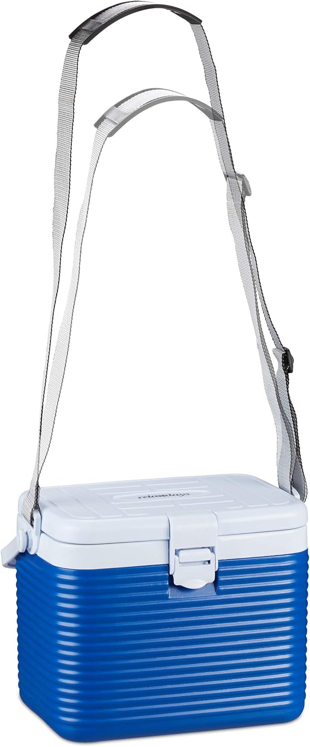 Relaxdays kleine Kühlbox, mit Griff, Tragegurt, Kunststoff Kühltasche, ohne Strom, 8 l, HBT 23,5 x 3