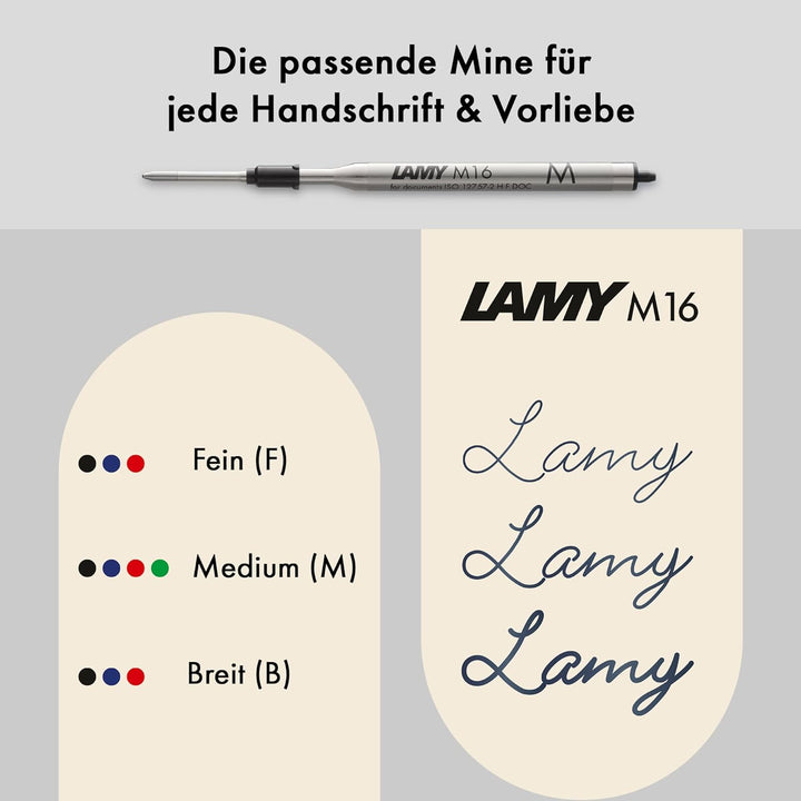 LAMY 2000 Kugelschreiber 201 – Kuli aus Polycarbonat und Edelstahl, strichmattiert in der Farbe Schw