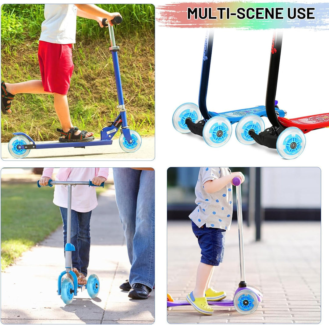 DBREAKS Leuchtende Stunt Scooter Rollen, 2 Stßck LED-Lichtrollen, 100mm Led Scooter Ersatzräder Räde