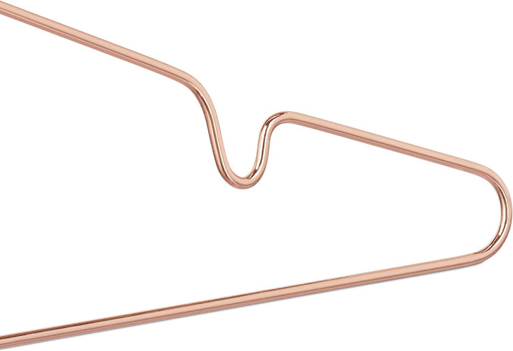 Relaxdays Kleiderbügel roségold im 10er Set, dünn, Elegante Drahtbügel für Tops, glänzende Bügel, pl