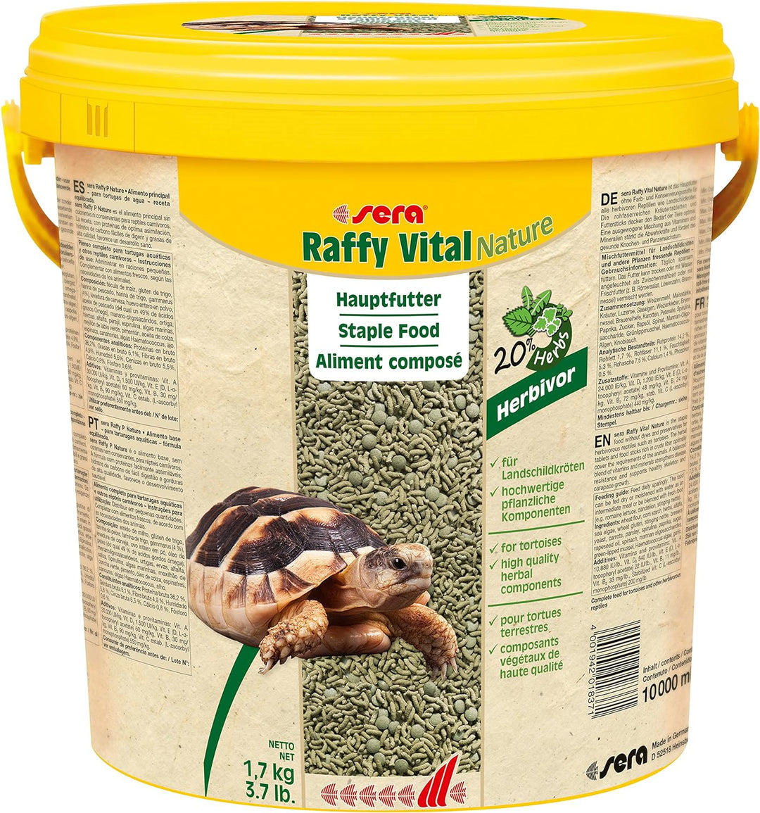 sera Raffy Vital Nature 10 L (1,7 kg) - Schmackhafte Kräutervielfalt für herbivore Reptilien, Landsc