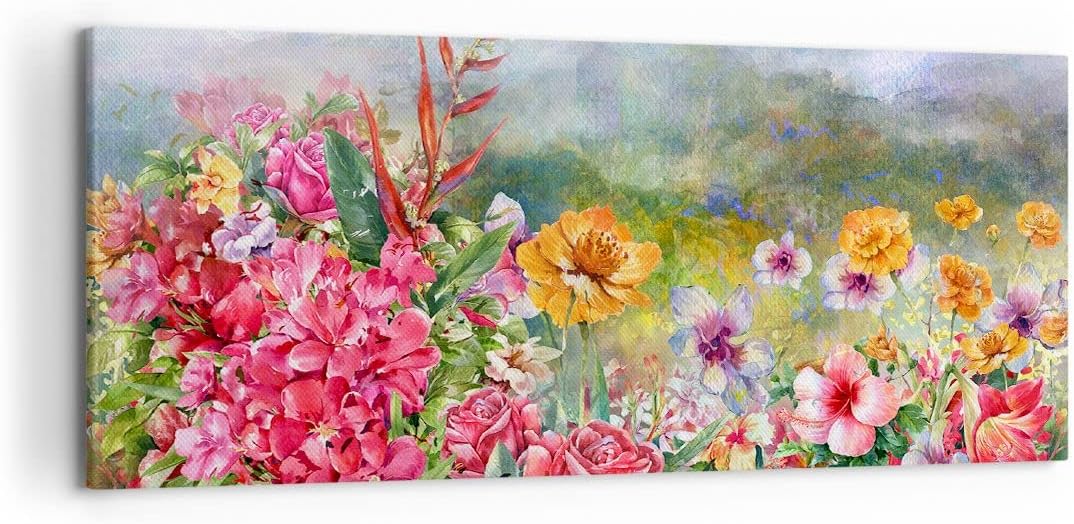 Wandbilder Dekoration Wohnzimmer blume sommer natur Panorama Bilder auf Leinwand 120x50cm Leinwandbi