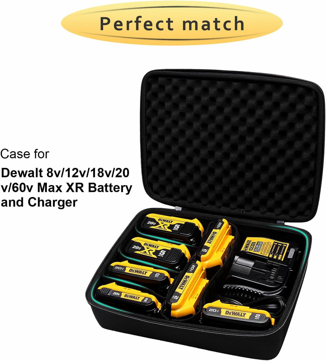 XANAD Tasche Ersatzakku Batteriekoffer für DeWalt Werkzeugakkus und Ladegerät Halter 12V M18 18V 2.0